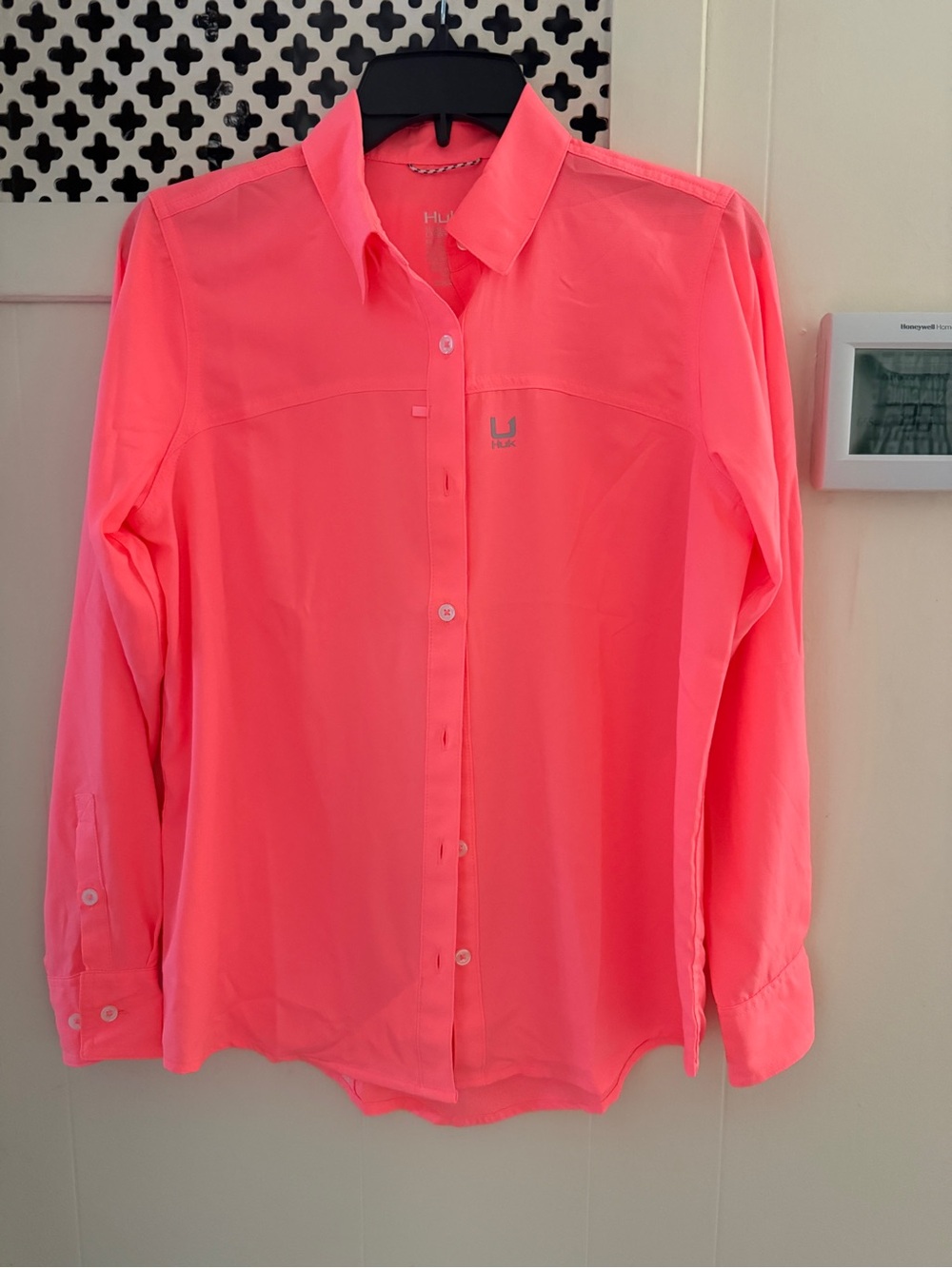 Huk Neon Coral Long-Sleeve/Short-Sleeve Performance Shirt